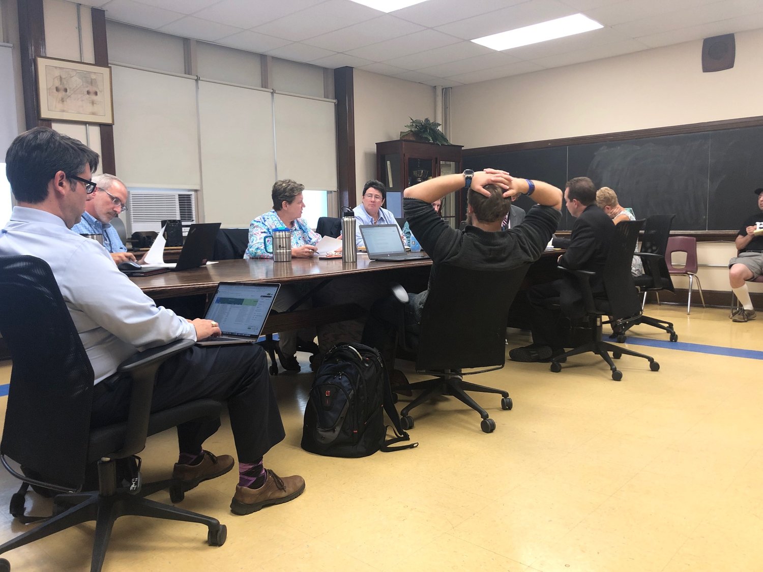 DELIBERATING: The Warwick School Committee discussed its new policies to cut down distractions within the classroom at their recent meeting on Aug. 29 at the Gorton Administration building.